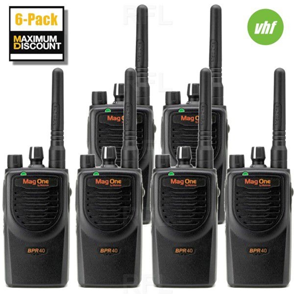 Motorola BPR40 Channel VHF Radios 6Pack [Super Deal]