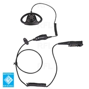 Adjustable D-style earpiece with in-line microphone